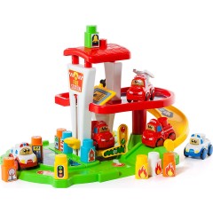 Molto Faltbare Feuerwache mit 10 Bausteinen und Elektroauto Складная пожарная часть из 10 кирпичей и электромобиля