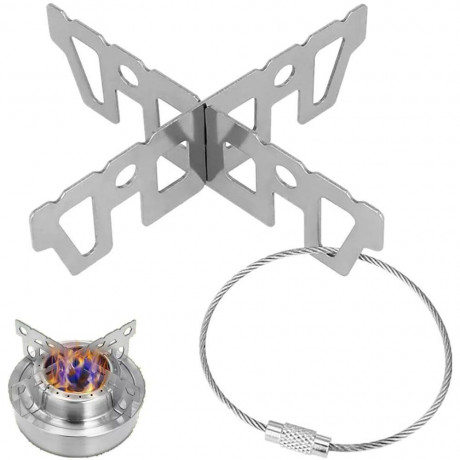 KOMIRO KOMIRO Gaskocher Kreuz Stander Alkohol Topfkreuz Tragbar Edelstahl Alcohol Stove, (1-St) KOMIRO Газовая плита Cross Stander Алкогольный горшок Крестовая портативная спиртовая плита из нержавеющей стали (1 шт.)