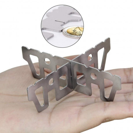 KOMIRO KOMIRO Gaskocher Kreuz Stander Alkohol Topfkreuz Tragbar Edelstahl Alcohol Stove, (1-St) KOMIRO Газовая плита Cross Stander Алкогольный горшок Крестовая портативная спиртовая плита из нержавеющей стали (1 шт.)