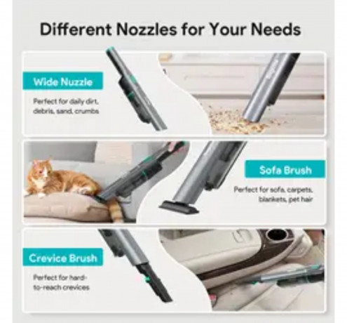 Bagotte Bagotte Akku-Handstaubsauger BHV30 20Kpa Akku-Handstaubsauger fur kraftvolle und leise Reinigung, 200,00 W, Beutellos, 20 kPa, 2200 mAh, Staubbehalter: 200 ml, Saugleistung: 200 AW  Беспроводной ручной пылесос Bagotte BHV30 Беспроводной ручной пыл