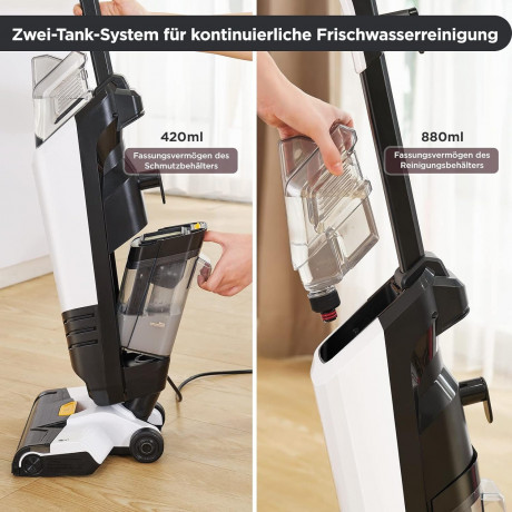 Eureka! Eureka! Akku-Hand-und Stielstaubsauger Ideal fur Hartboden, Teppiche, Tierhaare, 550,00 W, beutellos, mit Doppeltank und Selbstreinigung Ideal fur Haustiere und Familie  Эврика! Беспроводной ручной пылесос, идеально подходит для твердых полов, ков