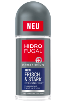 Hidrofugal Deo Roll-on Men Frisch & Stark, Гидрофугал Шариковый Дезодорант для мужчин с свежим ароматом, 50 мл