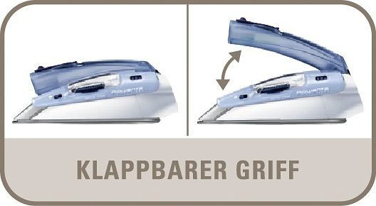 Rowenta Rowenta Reise-Dampfbugeleisen DA1510, 1000 W, mit Dampffunktion und Microsteam-Edelstahlsohle  Дорожный паровой утюг Rowenta DA1510, 1000 Вт, с функцией пара и подошвой Microsteam из нержавеющей стали.