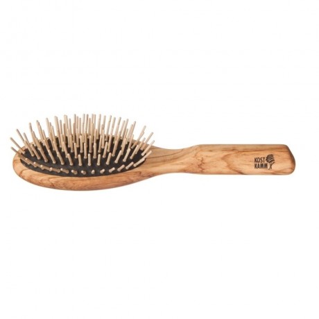 Kostkamm Holzburste gerade Holznoppe oval  Деревянная щетка прямая деревянная ручка овальная