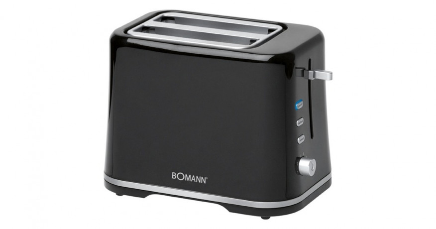 Bomann Bomann Toaster TA 1577 CB schwarz/silber, 870 Watt, fur 2 Scheiben Toast  schwarz/silber Тостер Bomann TA 1577 CB черный/серебристый, 870 Вт, на 2 ломтика тостов