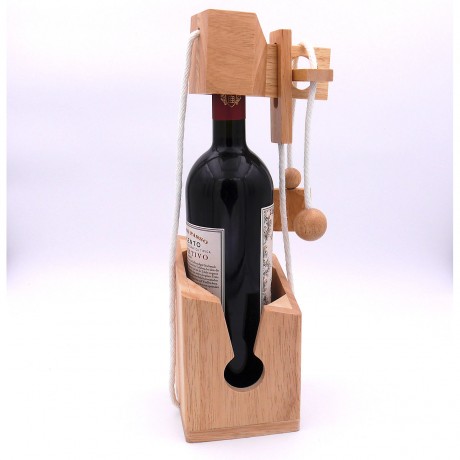 ROMBOL Flaschentresor – Edles Denkspiel aus Holz fur grosse Flaschen Сейф для бутылок — благородная деревянная головоломка для больших бутылок