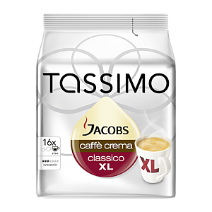 Jacobs Tassimo Кофе Crema Classico XL 132г, 16 штук