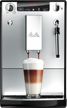 Melitta Melitta Kaffeevollautomat Solo Milk E953-202, silber/schwarz, Cafe creme Espresso per One Touch, Duse fur Milchschaum Полностью автоматическая кофемашина Melitta Solo Milk E953-202, серебристый/черный, кофе-крем-эспрессо в одно касание, насадка