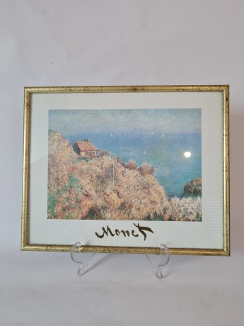 Claude Monet Клод Моне Рыбацкий домик в Варенжвиле, репродукция, печать, 31,5 см x25,5 см, 1960г., Германия