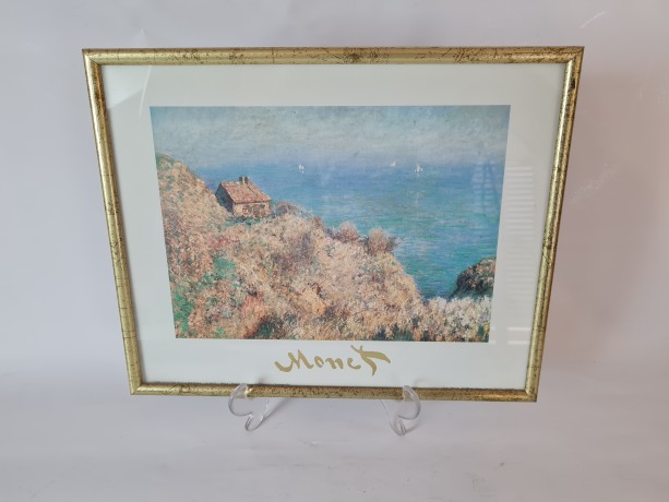 Claude Monet Клод Моне Рыбацкий домик в Варенжвиле, репродукция, печать, 31,5 см x25,5 см, 1960г., Германия