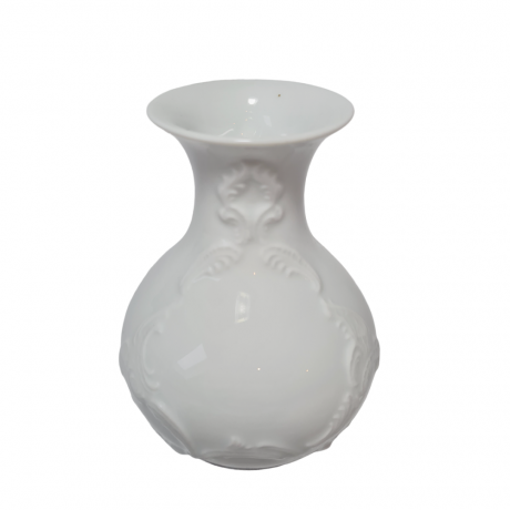 Royal Porzellan Bavaria KPM Фарфоровая белая ваза с фактурным рисунком цветов, Германия, 1960-70гг.