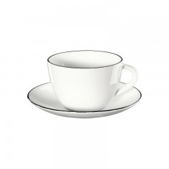 ASA SELECTION ASA A Table Ligne Noire Kaffeetasse / Teetasse mit Untertasse 0,20 L ASA A Table Ligne Noire кофейная чашка / чайная чашка с блюдцем 0,20 л