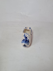 Delft Blue Holland Башмачок "Мельница" с синим декором, ручная роспись, дельфтский фарфор, 12 x 5 см , Голландия, 1960-70гг.