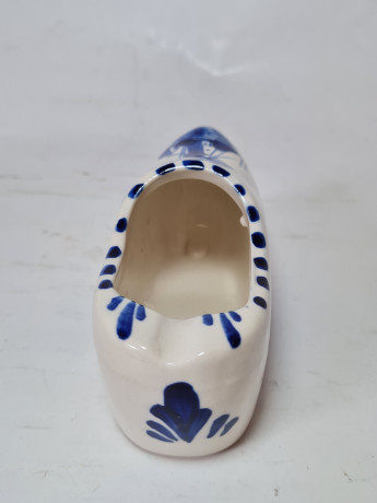 Delft Blue Holland Башмачок "Мельница" с синим декором, ручная роспись, дельфтский фарфор, 12 x 5 см , Голландия, 1960-70гг.