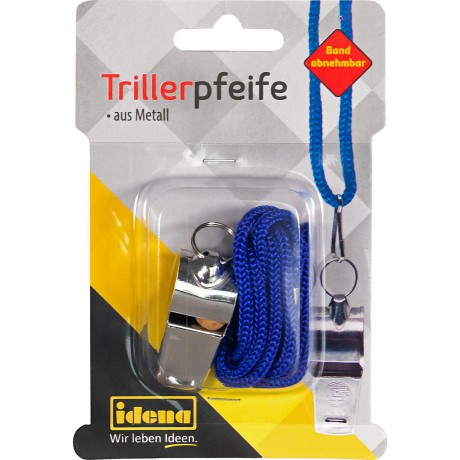 Idena Idena Metall-Trillerpfeife mit  Band Металлическая свистулька Idena с лентой