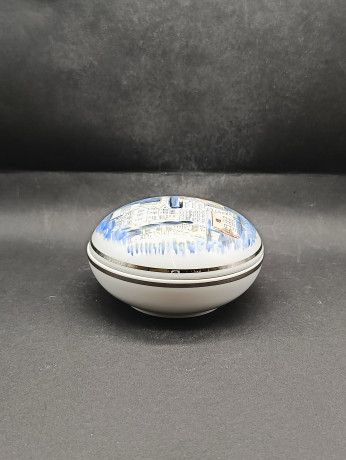 Шкатулка винтажная Lubero / R.Nock "Почетный дар муниципалитета Офтерсхайм" с изображением города, 13.5 см, фарфор, Германия, 1970-80гг.