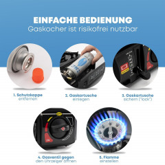 ZMC ZMC Gaskocher Campingkocher Gaskocher + Transportkoffer Warmeleistung: 2,2KW, Kochfeld 1 Flammig Kocher Herd Kartuschenkoche Outdoor Camping Gas  Газовая плита ZMC, походная плита, газовая плита + чемодан для транспортировки, тепловая мощность: 2,2 кВ