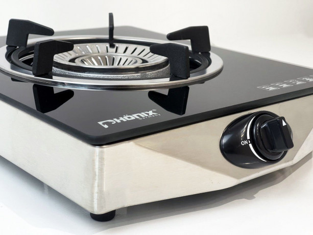 Phonix Germany Phonix Germany Gaskocher PS-1, Camping Gaskocher 1 flammig 4,2 KW Zundsicherung + Zubehor  Газовая плита Phonix Germany PS-1, походная газовая плита 1 пламя, 4,2 кВт, предохранитель зажигания + аксессуары