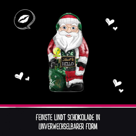 Lindt 2025 Hello Santa Vegan 3stk x 80 g, Линдт Веган Дед Мороз, 12см, 80 грамм х 3 штуки (240 грамм)