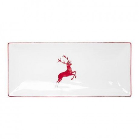 Gmundner Keramik Gmundner Keramik Rubinroter Hirsch Platte rechteckig 36x15x2,8 cm Gmundner Ceramics Ruby Red Deer Блюдо прямоугольное 36x15x2,8 см