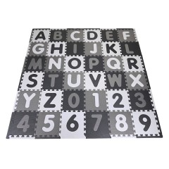 KNORR Toys Puzzlematte Alphabet + Zahlen grau-weiss Коврик-пазл алфавит + цифры серо-белый