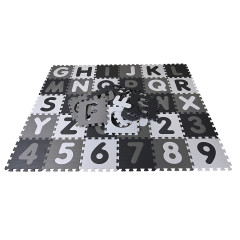 KNORR Toys Puzzlematte Alphabet + Zahlen grau-weiss Коврик-пазл алфавит + цифры серо-белый