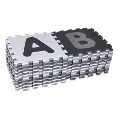 KNORR Toys Puzzlematte Alphabet + Zahlen grau-weiss Коврик-пазл алфавит + цифры серо-белый