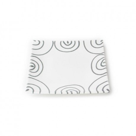 Gmundner Keramik Gmundner Keramik Graugeflammt Dessertteller / Fruhstucksteller 20x20x2,6 cm Gmundner керамическая серая десертная тарелка с пламенем / тарелка для завтрака 20x20x2,6 см