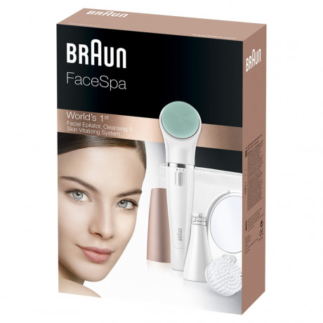 Braun Gesichtsreinigungsburste und -epilierer quot;Face 851vquot; in Weiss  Щетка для очищения лица и эпилятор "Face 851v"; в белом