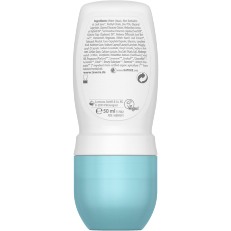 lavera Deo Roll-on Natural & Sensitive, Лавера Дезодорант роликовый с органическим алоэ вера и натуральными минералами для чувствительной кожи 48 часов, 50 мл