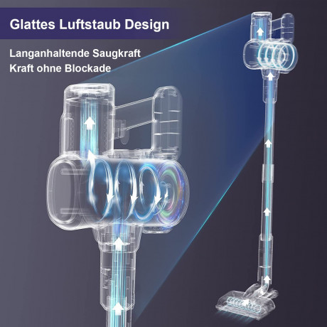 oyajia oyajia Akku-Stielstaubsauger kabellos 6in1 Freistehender Akkusauger 25,9V, 235,00 W, beutellos, 50Min. Laufzeit fur Hartboden, Teppich, Tierhaare Blau Беспроводной пылесос oyajia с ручкой, беспроводной отдельностоящий беспроводной пылесос 6-в-1, 25