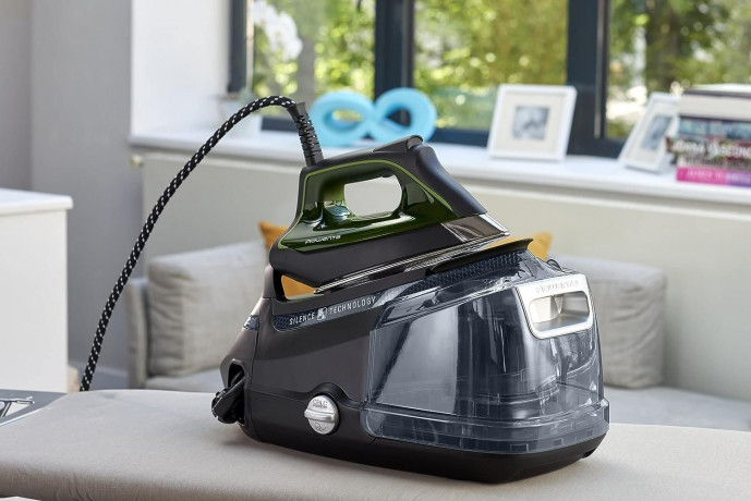 Rowenta Rowenta Dampfbugelstation Silence Steam Pro,Bugeleisen,Bugelstationen mit Dampfstation,Dampf, 1300,00 ml Wassertank, 1,3L Tank abnehmbar,Dampfbugeleisen,Dampfbugelstation,Bugelstation  Паровая гладильная станция Rowenta Silence Steam Pro, утюг, гл