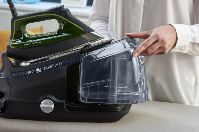 Rowenta Rowenta Dampfbugelstation Silence Steam Pro,Bugeleisen,Bugelstationen mit Dampfstation,Dampf, 1300,00 ml Wassertank, 1,3L Tank abnehmbar,Dampfbugeleisen,Dampfbugelstation,Bugelstation  Паровая гладильная станция Rowenta Silence Steam Pro, утюг, гл