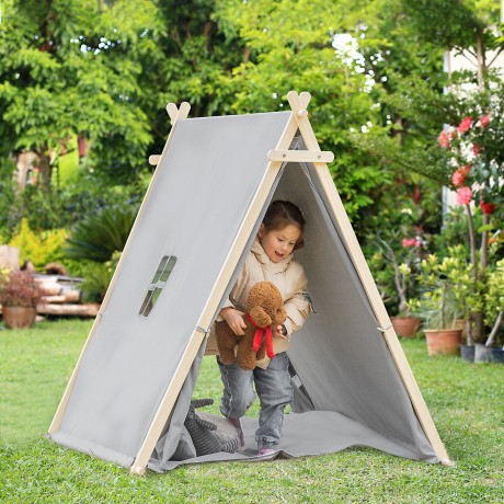 HOMCOM Kinder Tipi Zelt mit Kissen Детская палатка-вигвам с подушками