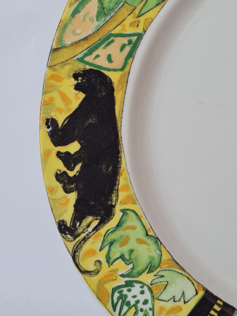 Тарелки винтажные Mercantile с ярким африканским мотивом, керамика, 27 см, 2 шт., Италия, 1960-70гг.