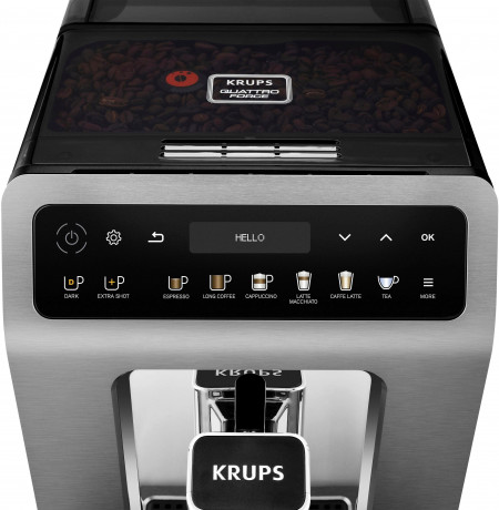 Krups Krups Kaffeevollautomat EA894T Evidence Plus, mit vielen technischen Innovationen und Bedienungshighlights  Полностью автоматическая кофемашина Krups EA894T Evidence Plus со множеством технических инноваций и особенностей управления.