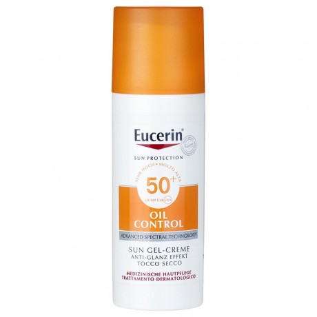 Eucerin Oil Control Face Sun Gel-Creme LSF 50+  Солнцезащитный гель-крем для лица против жирного блеска SPF 50+