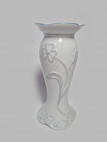 Подсвечник винтажный Seltmann Weiden Bavaria с фактурным цветочным рисунком в голубых тонах, фарфор, 13,5 x 6 см, Германия, 1960-70гг.