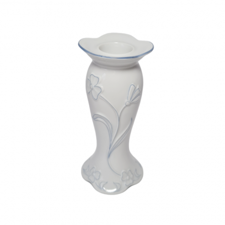 Подсвечник винтажный Seltmann Weiden Bavaria с фактурным цветочным рисунком в голубых тонах, фарфор, 13,5 x 6 см, Германия, 1960-70гг.