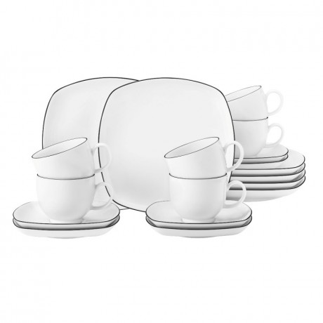 Seltmann Weiden Seltmann Weiden Lido Black Line Kaffee-Set eckig 18-tlg. Seltmann Weiden Lido Black Line кофейный сервиз квадратный 18 предм.