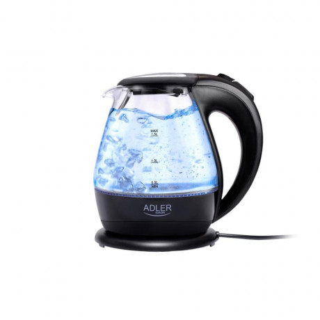 Adler Adler Wasserkocher AD 1224 Glas-Wasserkocher 1,5 L schwarz/transparent  Чайник Adler AD 1224 стеклянный чайник 1,5 л черный/прозрачный
