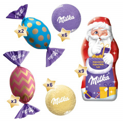 Milka Adventskalender 2STK Авдент-календарь 2025 Снеговик, 24 сладких сюрприза, ‎28см x 43см, 2 штуки 213 грамм 