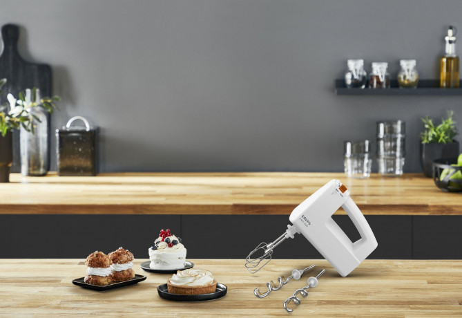 Krups Krups Handmixer 3 MIX 7000 F60814, 500 W, Turbo- Auswurftaste, Schneebesen  Knethaken aus Edelstahl  Ручной миксер Krups 3 MIX 7000 F60814, 500 Вт, кнопка турбовыталкивания, венчик, крюк для теста из нержавеющей стали