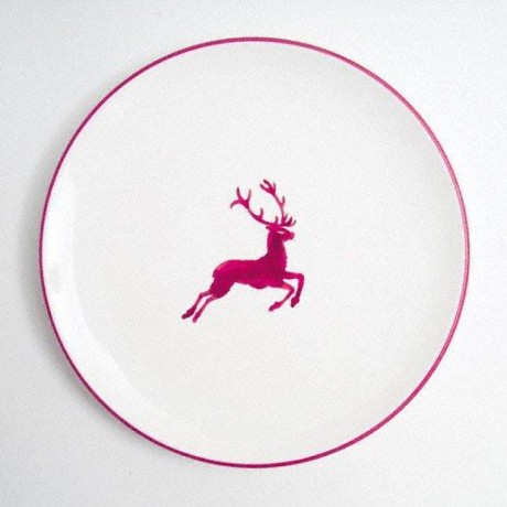 Gmundner Keramik Gmundner Keramik Bordeauxroter Hirsch Speiseteller Cup d: 25 cm / h: 2,8 cm Керамическая тарелка Gmundner Bordeaux из благородного оленя Чашка d: 25 см / высота: 2,8 см