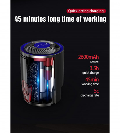 Blue Chilli Blue Chilli Akku-Stielstaubsauger FC20 Handstaubsauger, 20 kPa, Nass- und Trockenfunktion 240  360 ml, 260,00 W, beutellos, 18,5 V, 2600 mAh, Zyklon + Baumwollfilter (H13), 50 Min, 80 Luftwatt  Беспроводной пылесос Blue Chilli Ручной пылесос F