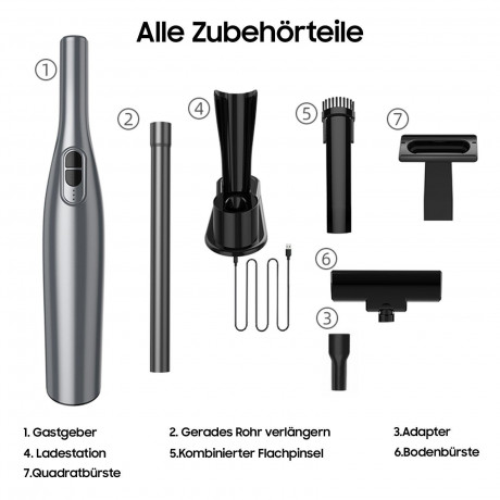 Aoucheni Aoucheni Akku-Handstaubsauger 3 in 1 Akku-Handstaubsauger mit Ladestation, 85,00 W, beutellos  Беспроводной ручной пылесос Aoucheni Беспроводной ручной пылесос 3 в 1 с зарядной станцией, 85,00 Вт, без мешка