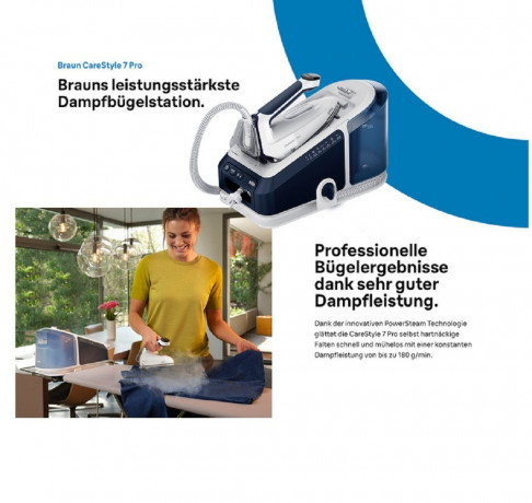 Braun Braun Dampfbugelstation CareStyle 7,Bugelstation,Dampf,Bugelstationen mit Dampfstation, 2000,00 ml Wassertank, 2L Tank abnehmbar,Dampfbugelstation,Bugeleisen,Dampfbugeleisen  Паровая гладильная станция Braun CareStyle 7, гладильная станция, пар, гла