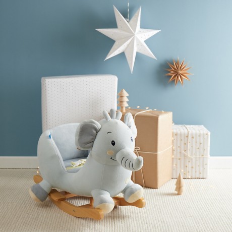 bieco Schaukelpferd Plusch Elefant Schaukeltier 60 cm Baby Wippe Holz Spielzeug ab 9M Schaukeltiere Лошадка-качалка