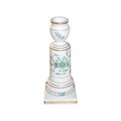 Meissen Meissen  'Neuer Ausschnitt - Indische Malerei grun Goldpunkte mit Goldrand' Leuchter 15 cm Meissen "New Section - индийская роспись в зеленых золотых точках с золотым ободком" подсвечник 15 см