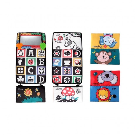 frler frler Stoffbuch mit Spiegel Baby Fuhlbuch Knisterbuch Lernspielzeug Babybucher fur Kinder Тканевая книга frler с зеркалом